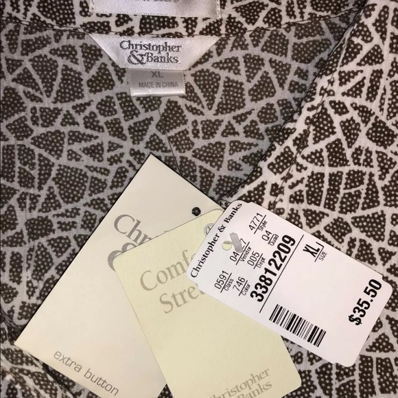 NWT Christopher & Banks Womens Button Up XL - Picture 7 of 10